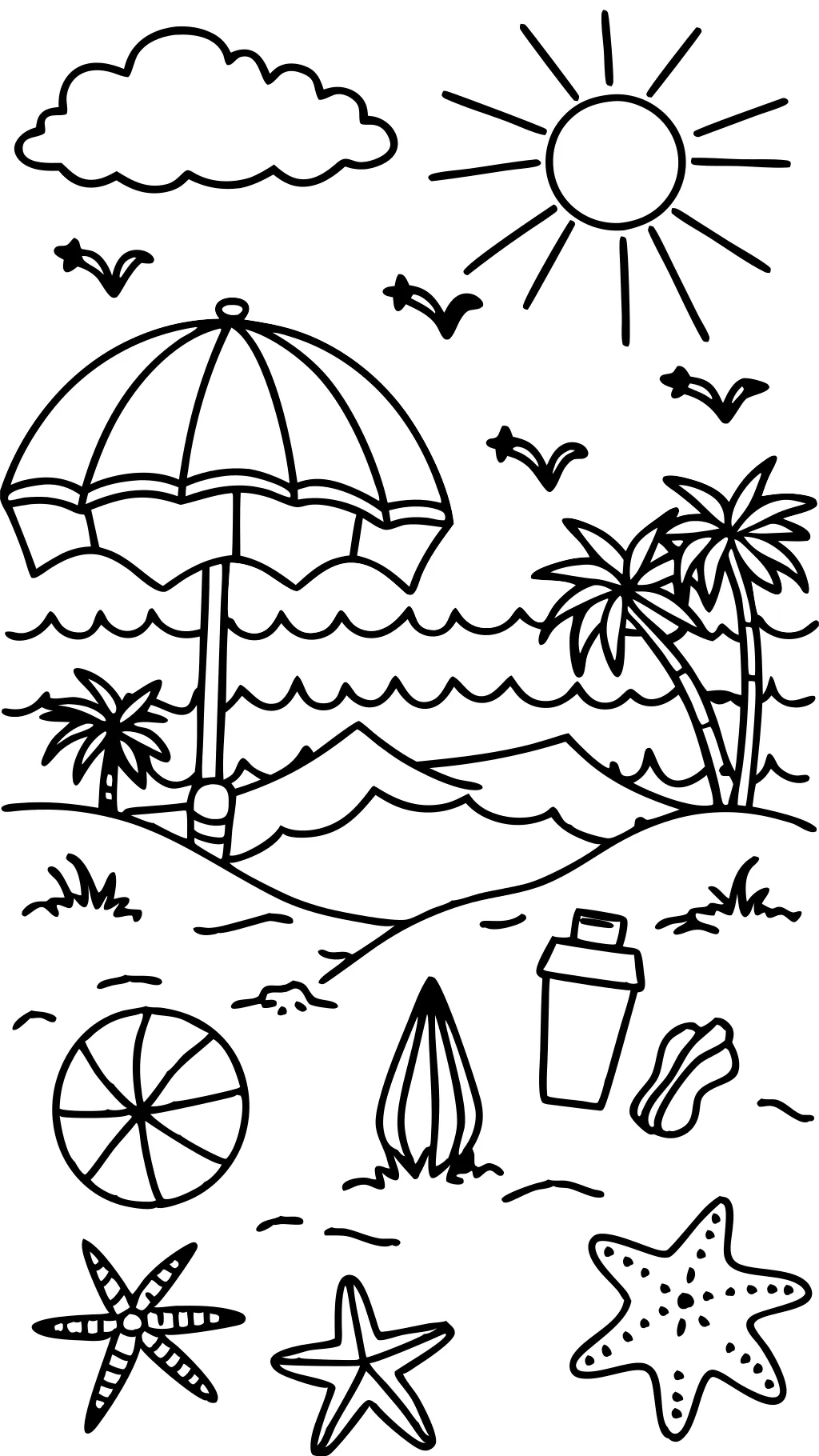 coloriages de plage